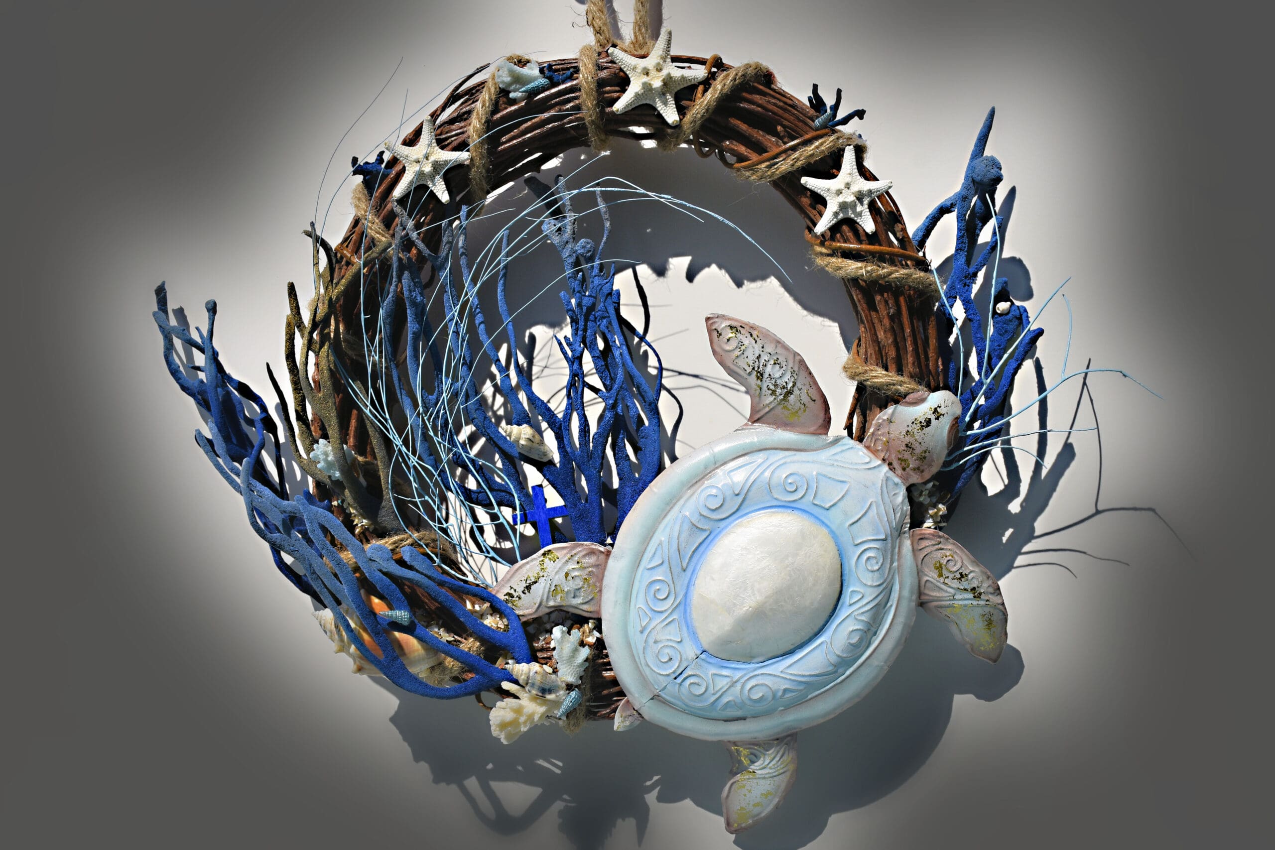 WRTH sm blue metal turtle